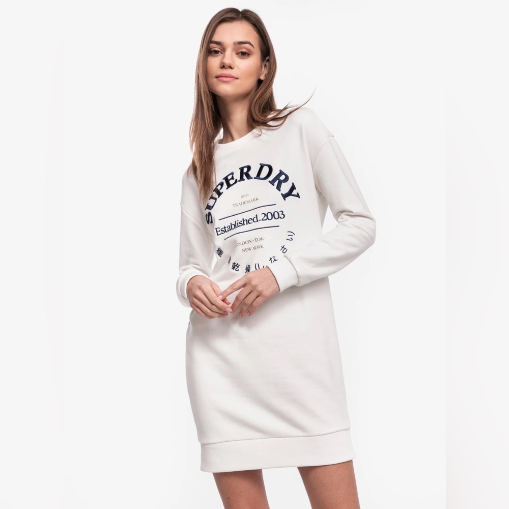 Superdry Embroidered Crew Sweatshirt Dress Size 6 / XS/S
